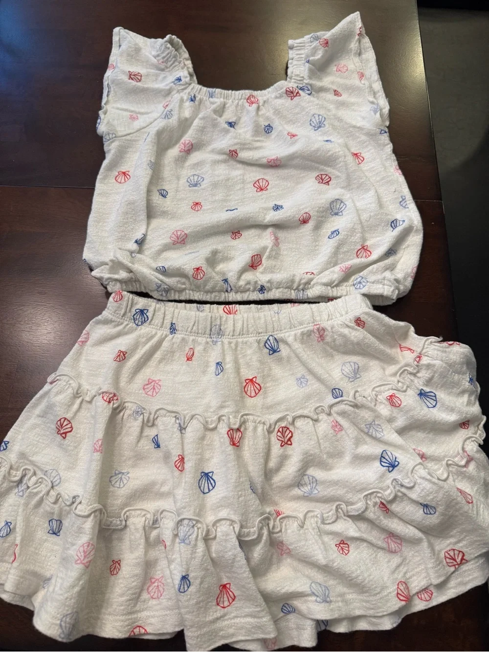 Cat & Jack Girls Two-Piece Shell Print Set